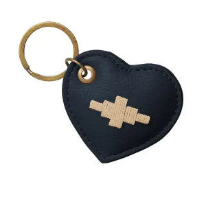 Vida Heart Keyring - Navy/Cream by Pampeano