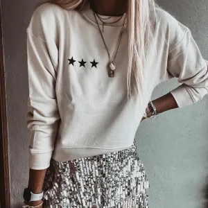 Vintage white IBIZA three stars sweatshirt *slightly cropped fit*