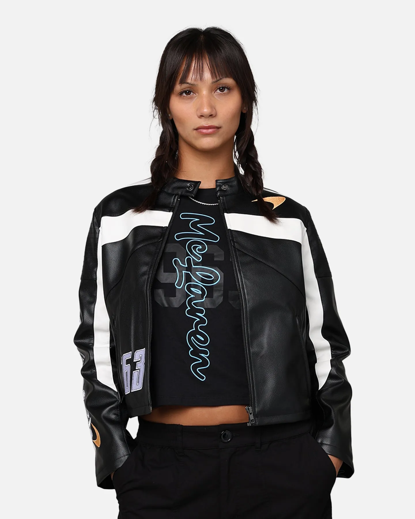 We Are The Wild Collective X McLaren Women's Crop Racing Jacket Black