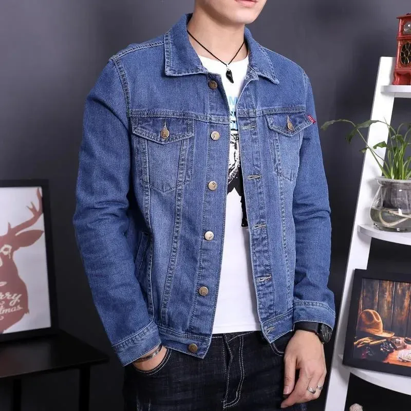 Wholesale Loose-fit Denim Jacket For Men 2023 New Style Korean Trendy Brand Casual Top Spring Autumn Cropped Jacket