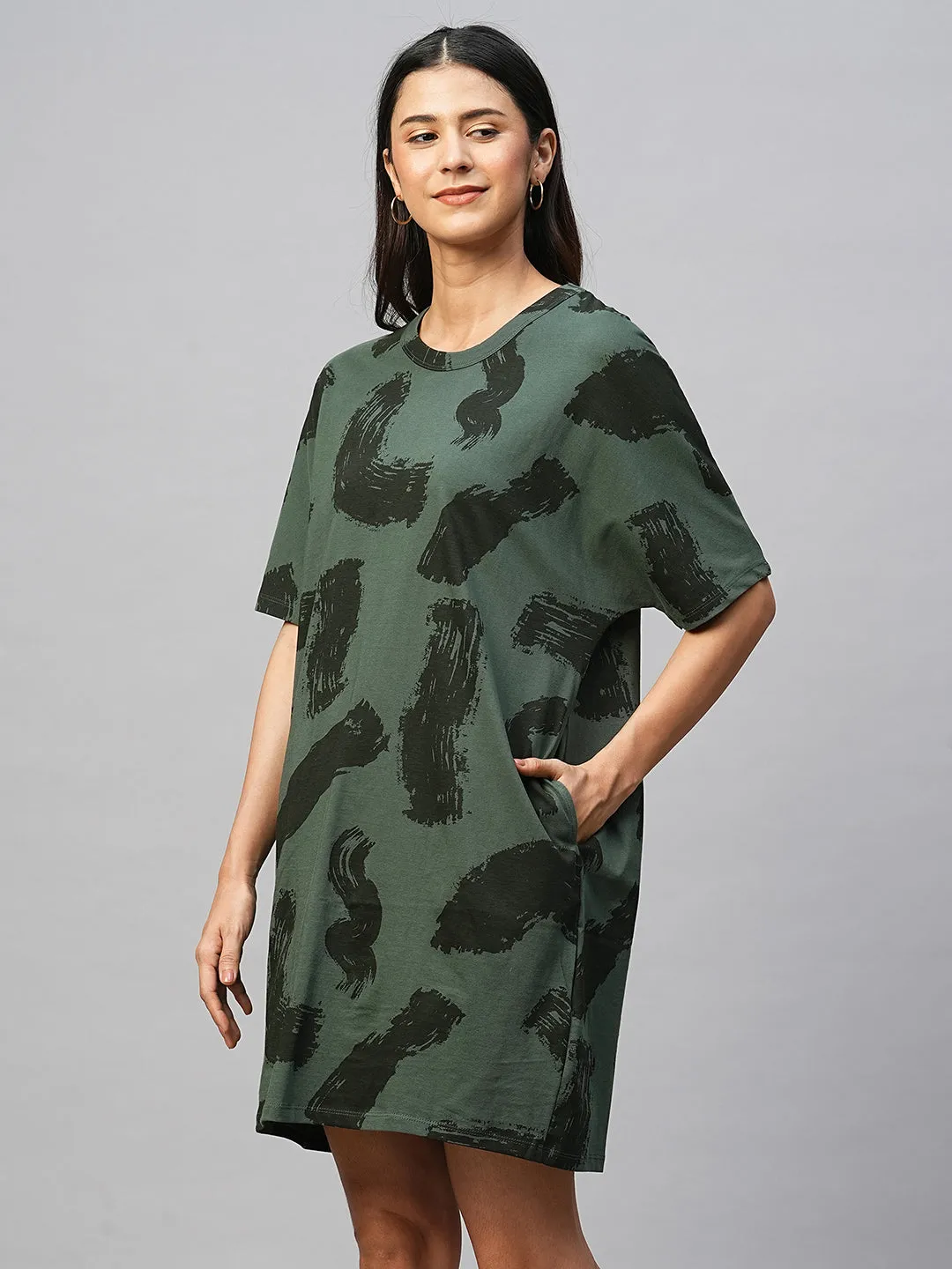 Women's Cotton Moss Regular Fit Dress