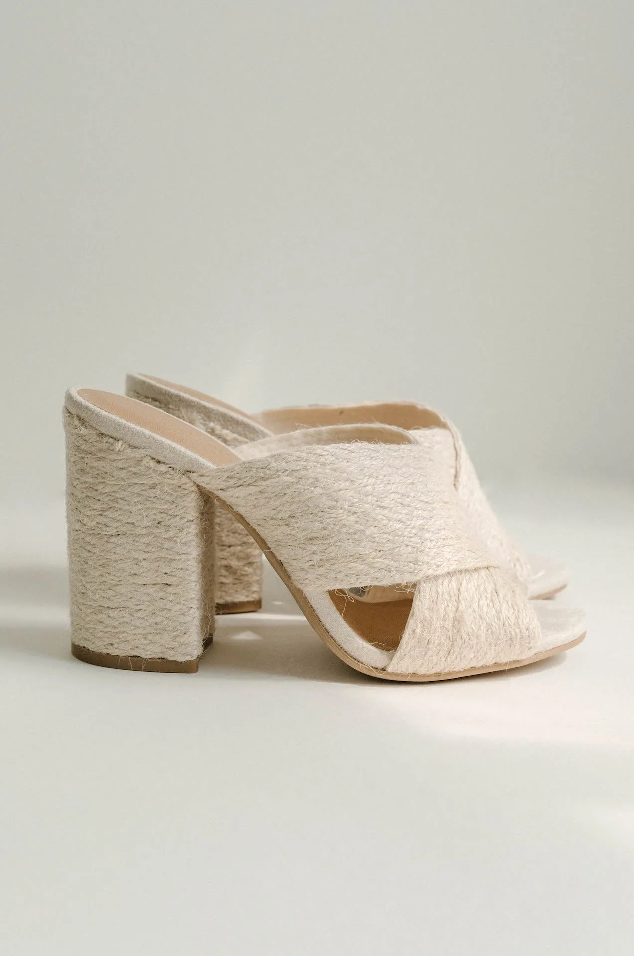 Woven Natural Raffia Heels