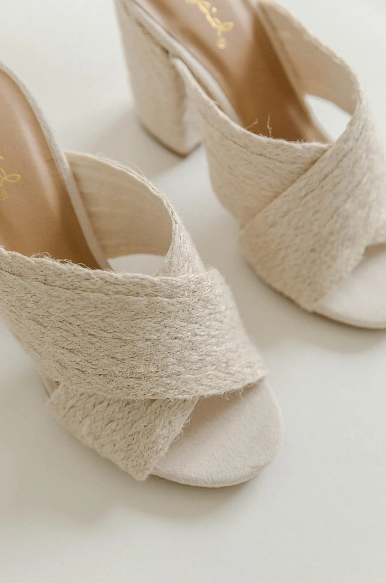 Woven Natural Raffia Heels