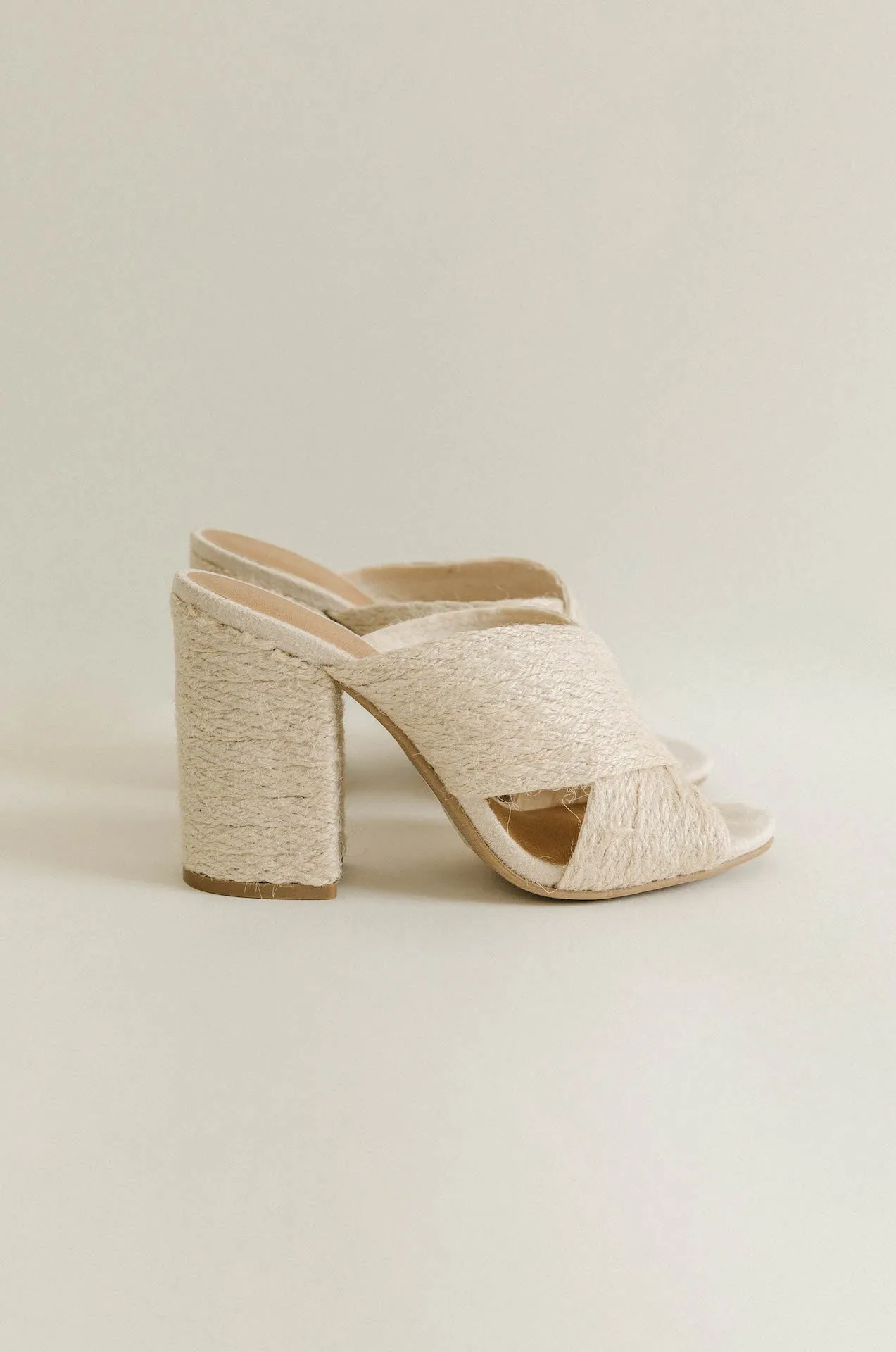 Woven Natural Raffia Heels