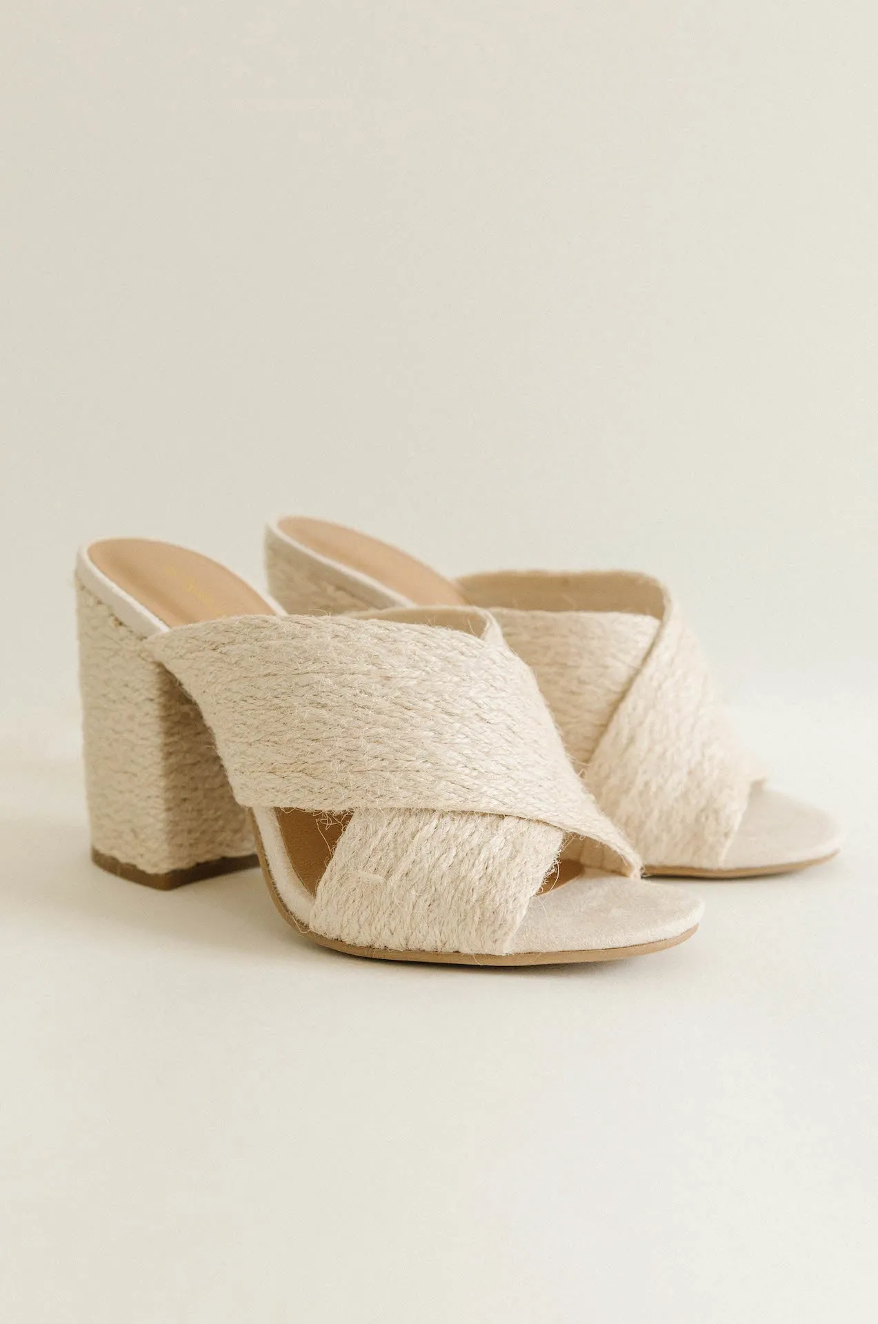 Woven Natural Raffia Heels