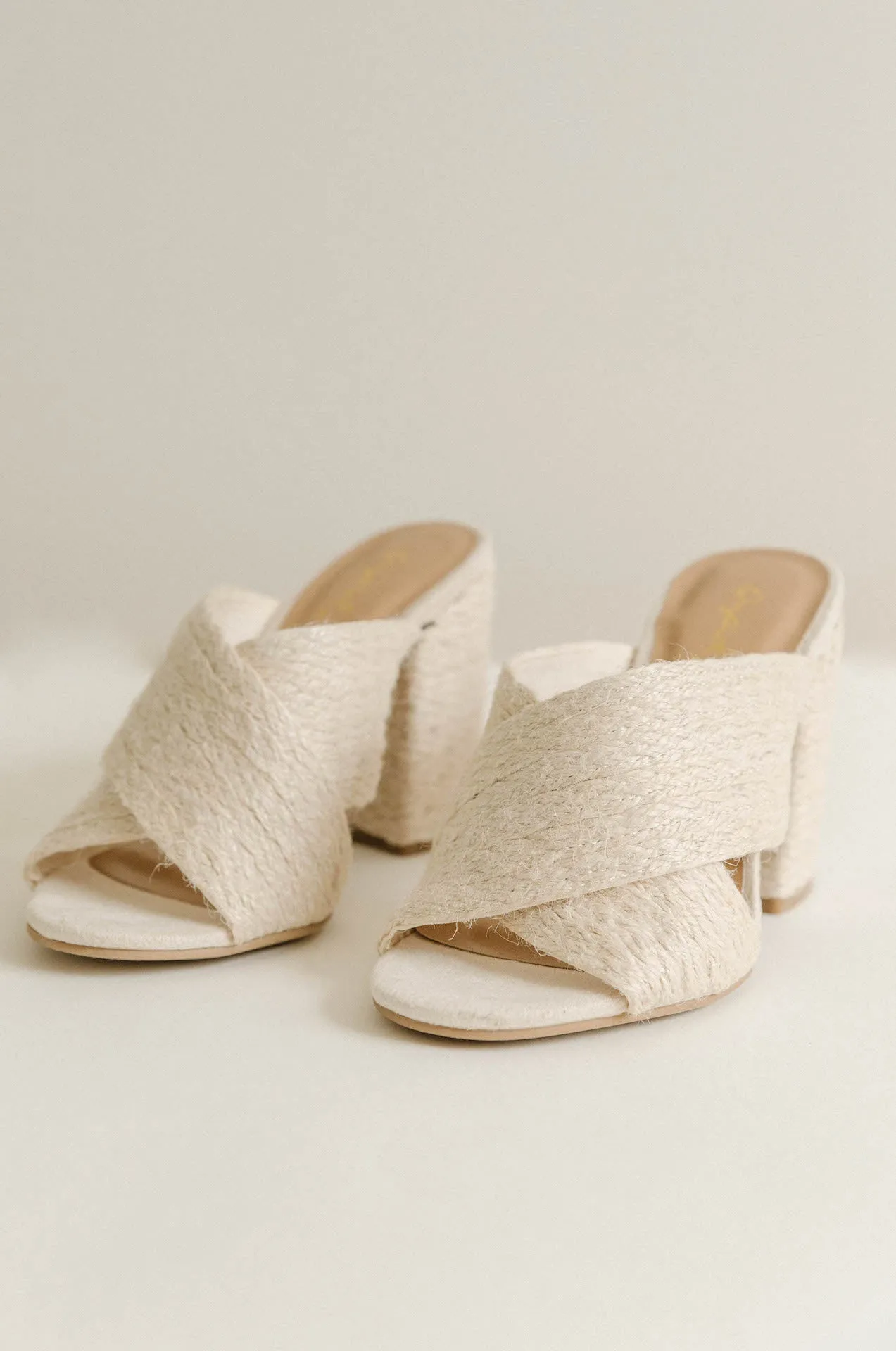 Woven Natural Raffia Heels