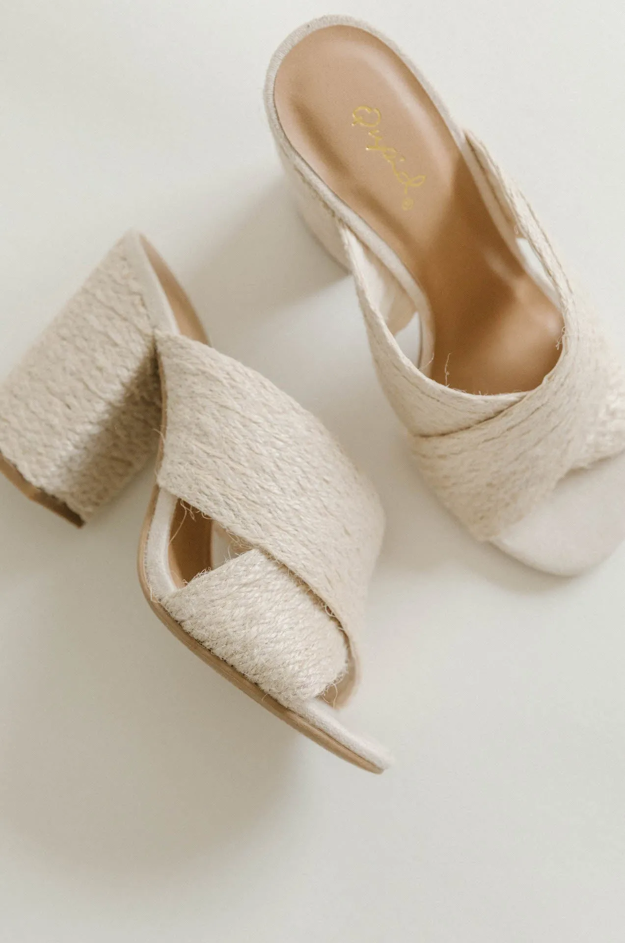 Woven Natural Raffia Heels