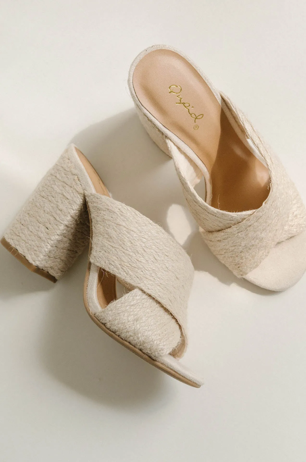 Woven Natural Raffia Heels