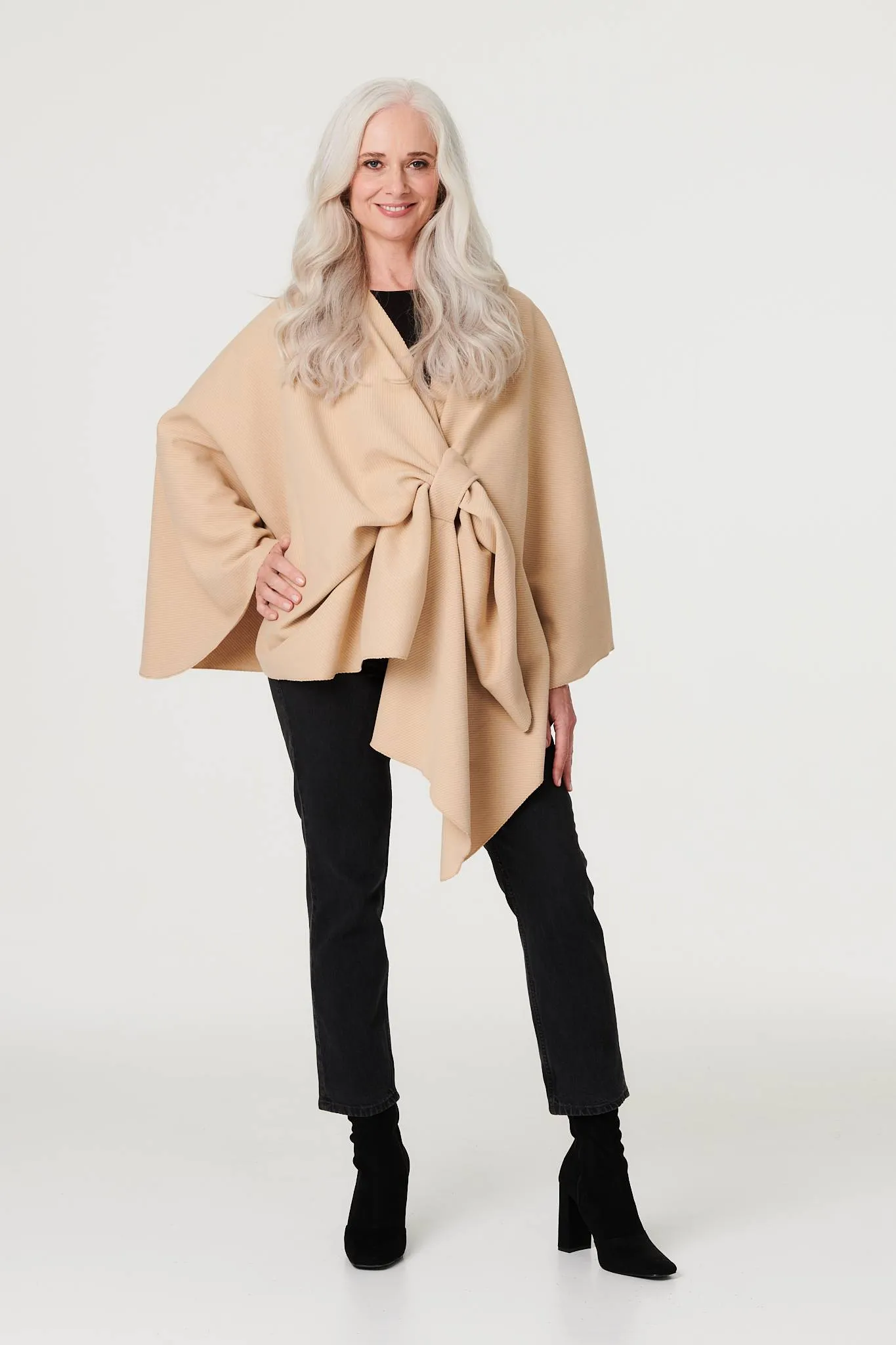 Wrap Front Asymmetric Cape Coat