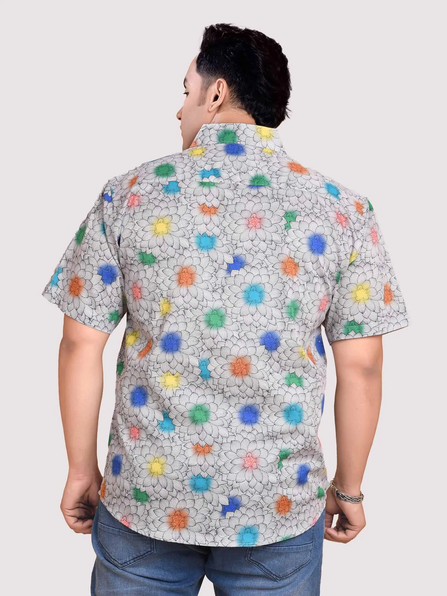 X Eric Haze graphic Digital Printed Shirt Men's Plus Size