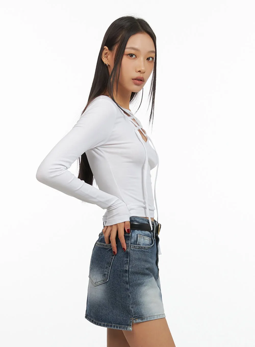 X Strap Slim Fit Crop Top IS427