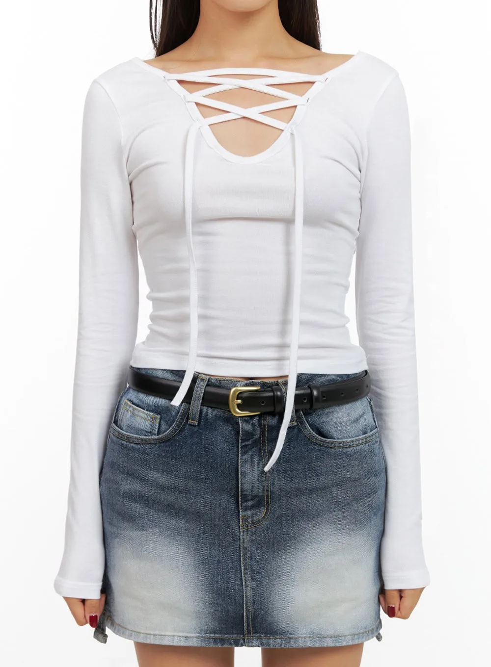 X Strap Slim Fit Crop Top IS427