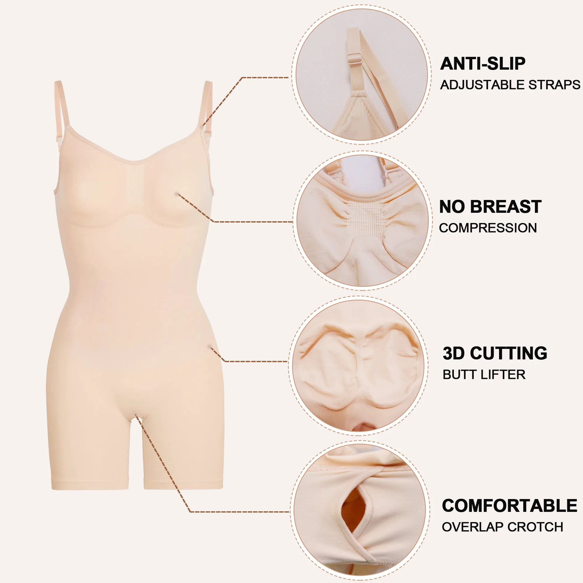 YIANNA Bodysuit for Women Seamless Shapewear Tummy Control Sculpting Body Shaper Butt Lifter