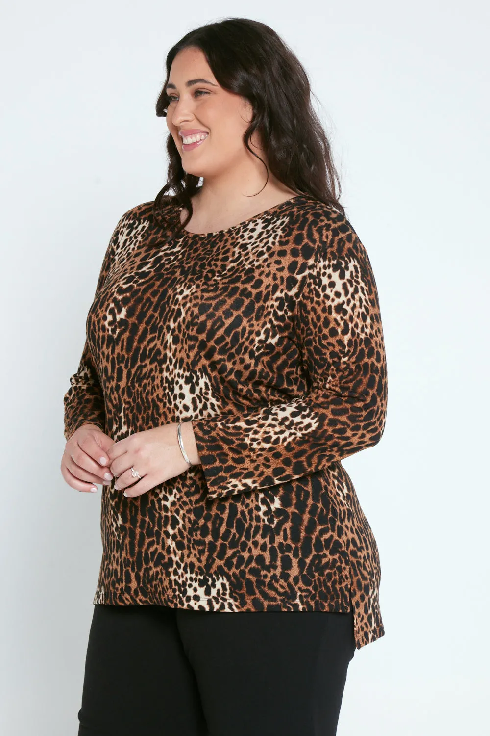 Zarah Knit Top - Leopard